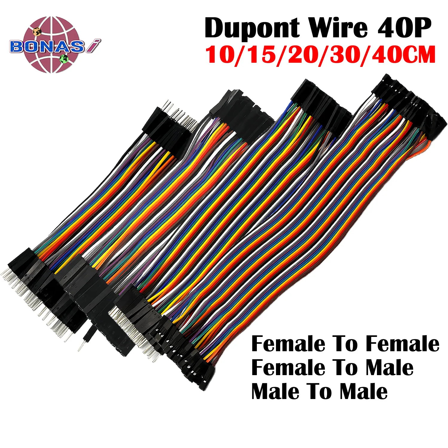 Dupont Line 40Pin 10 см 15 20 30 40 штекер-штекер/штекер-гнездо/гнездо-гнездо перемычка Кабель