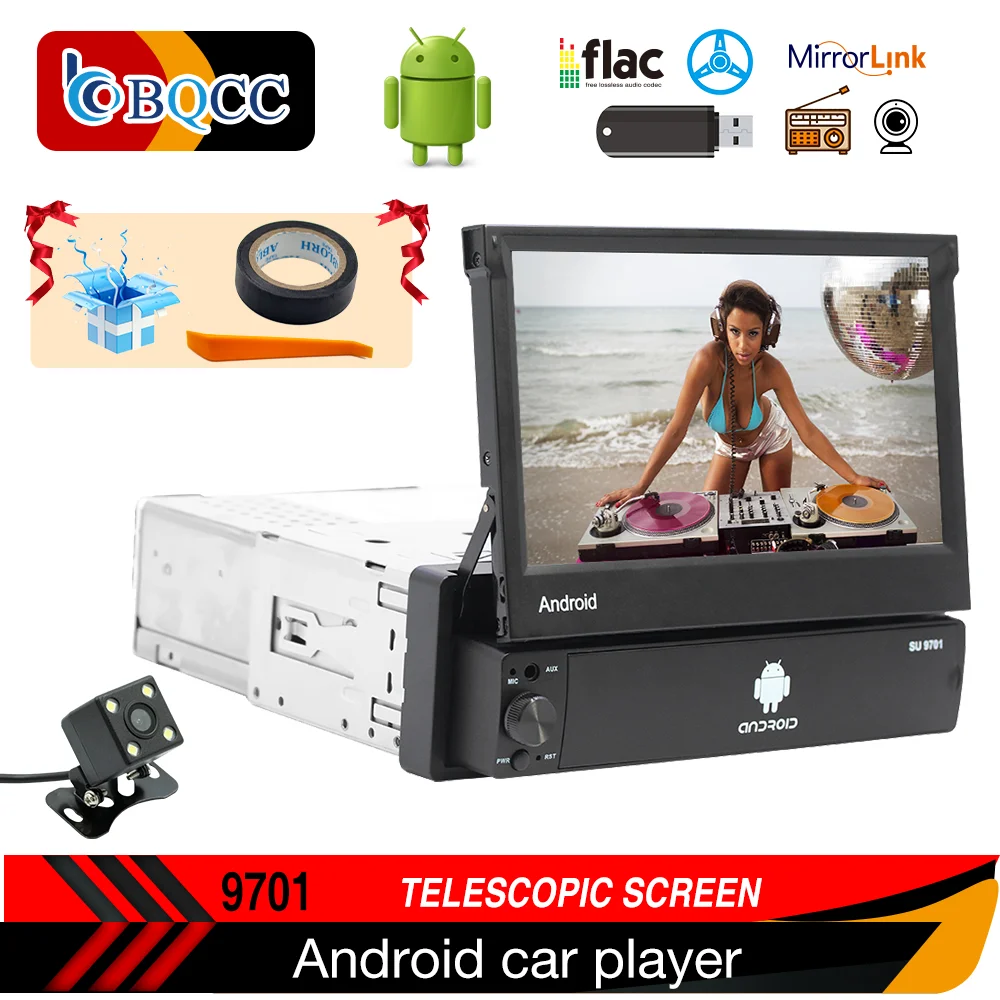 

Free Shipping Discount Android11 7 inch Car Multimedia MP5 player 1Din WIFI GPS Navigation Auto FM/BT/USB Retractable Radio