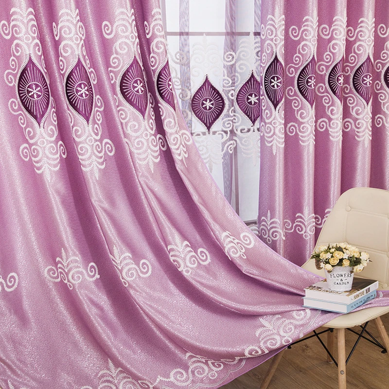 

Высококачественные плотные шторы Dreamwood из полиэстера с вышивкой, Европейский современный дизайн, светонепроницаемые шторы для гостиной