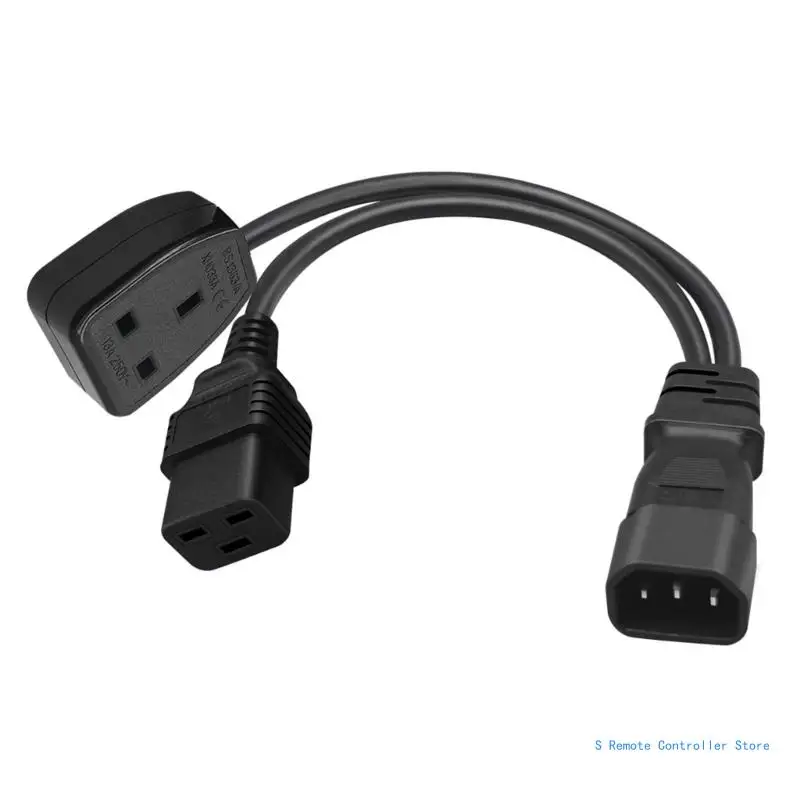 

BX0E 3Pin Connector IEC320-C14 to IEC320-C19+UK13A Converter Power Cable Cord Wire