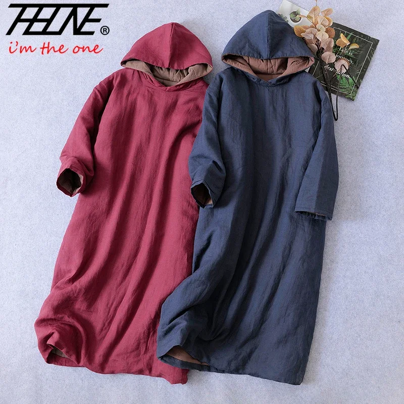 THHONE зимние пальто парки для женщин 2024 с длинным капюшоном теплые мягкими