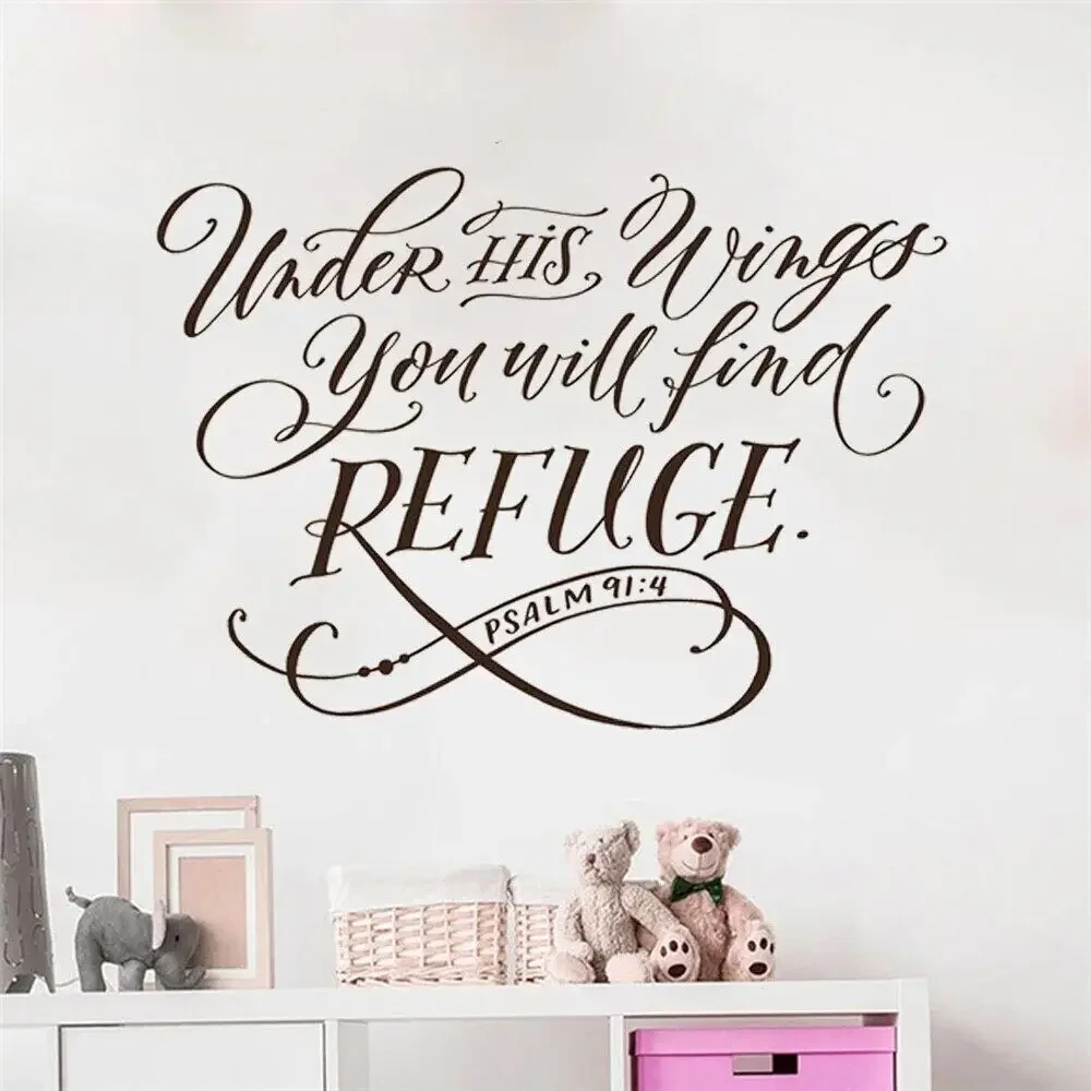 Христианские наклейки на стену под его крыльями вы найдете прикрытие цитаты