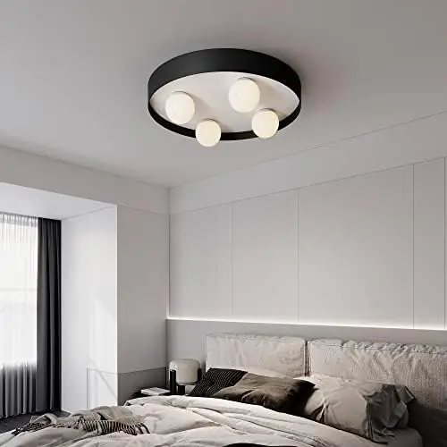 

Потолочный светильник, 92 Вт, современный потолочный светильник с утопленным креплением, черный квадратный акриловый потолочный светильник для кухни, спальни, кабинета, гостиной