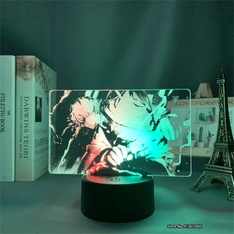 

Светодиодный ночсветильник 3D в японском стиле для рассекания демонов, креативный акриловый подарок, прикроватная настольная лампа для спальни