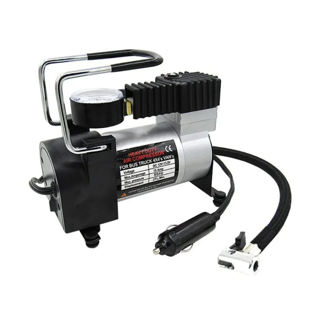 

Portable 80PSI Super Flow DC 12V Metal Air Compressor Tyre Inflator Car Air Pump Vehicle Pump Electric Pressure Gauge