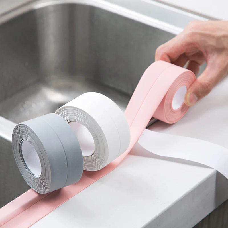 3.2M adesivi per strisce di tenuta per cucina per bagno lavandino per doccia nastro per strisce di tenuta per bagno adesivo da parete impermeabile autoadesivo in PVC bianco
