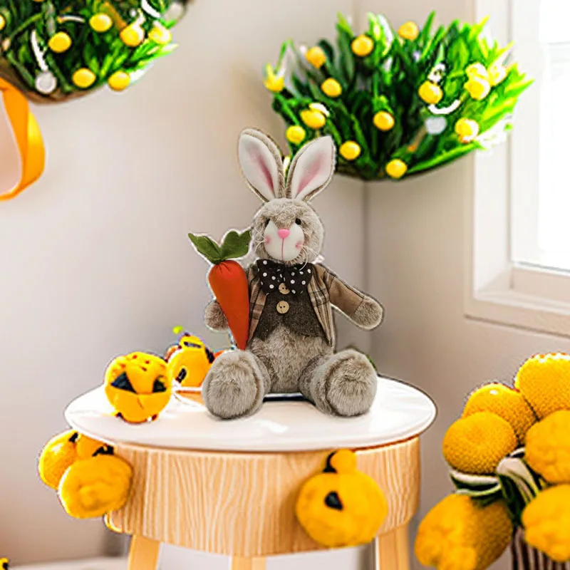 Пасхальные украшения в виде кролика милые плюшевые коллекционные фигурки для