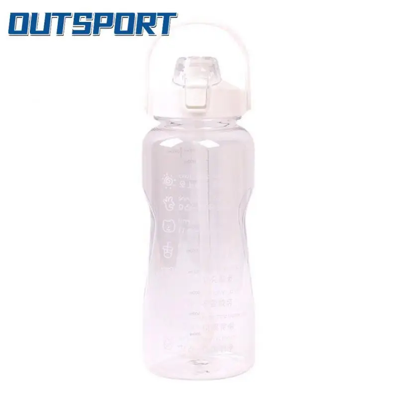

2000ML Large Capacity Water Bottle With Straw Portable Sport Bottles Space Cup Camping Cycling Travel Plastic Juice Drinkware