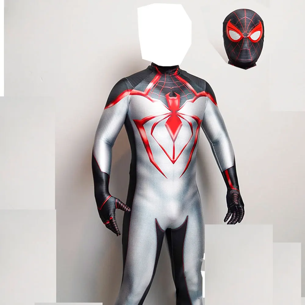 Halloween PS5 Miles Morales Spiderman  Adults Kids Peter Parker Superhero Cosplay Costume Full Bodysuit Zentai Second Jumpsuits images - 6