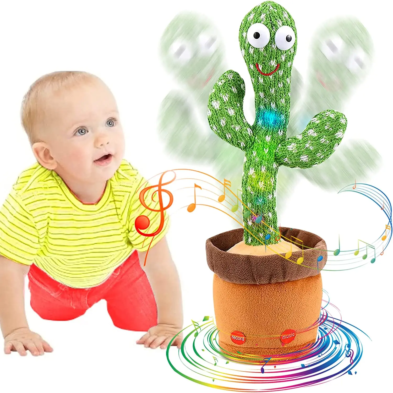 

Funny Dancing Cactus With Recording Function Singing And Dancing Imitating Talking Children'S Toy Gift Rechargeable