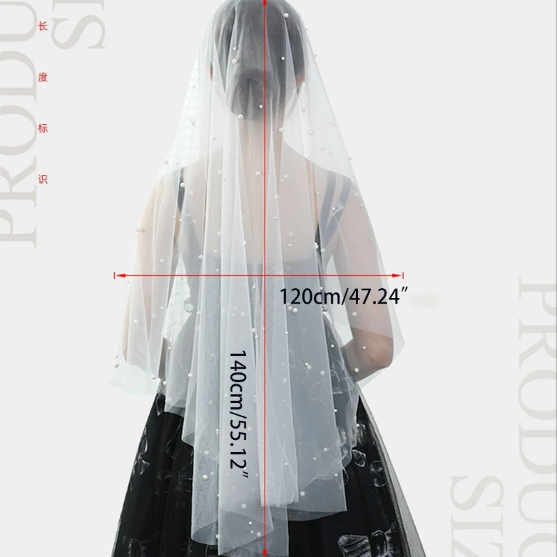 Фата невесты без гребня однослойная декоративная Тюлевая короткая Прозрачная с