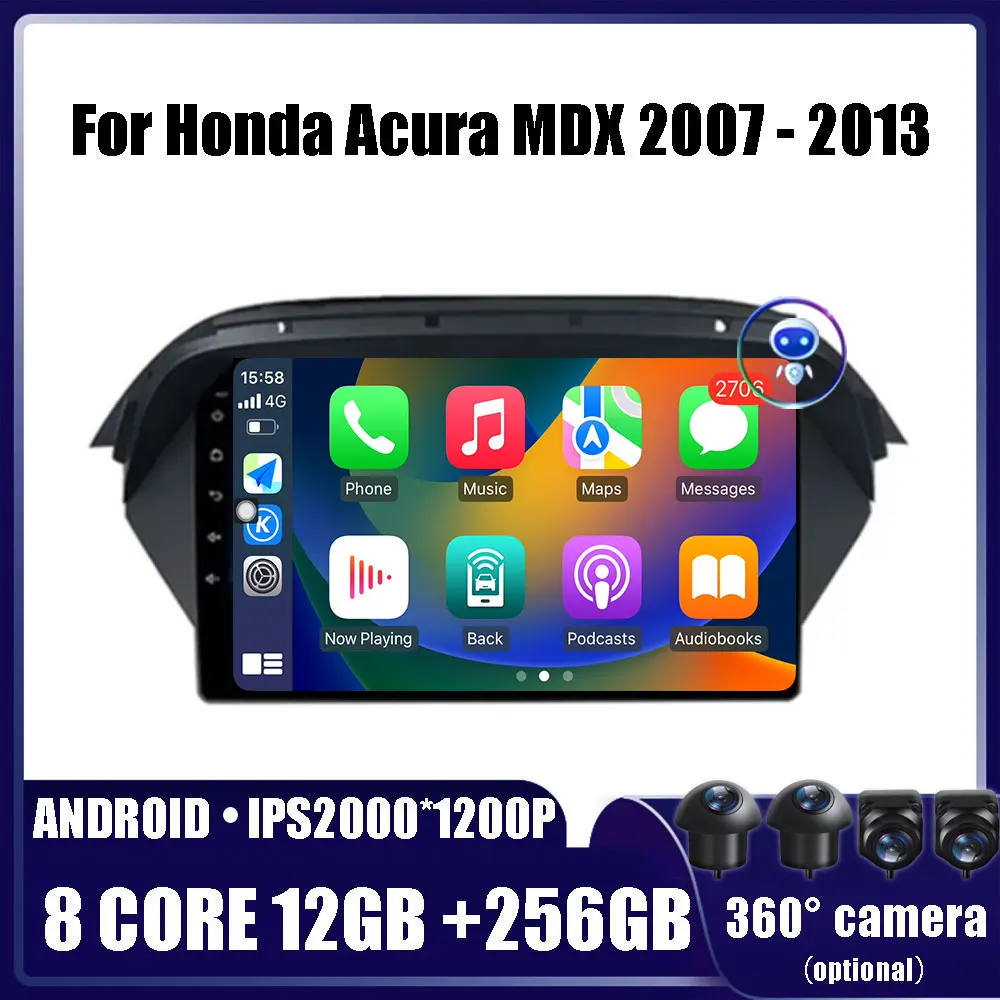 4G Android OS для Honda Acura MDX 2007 2008-2013 Мультимедийный видеоплеер 9-дюймовый автомобильный