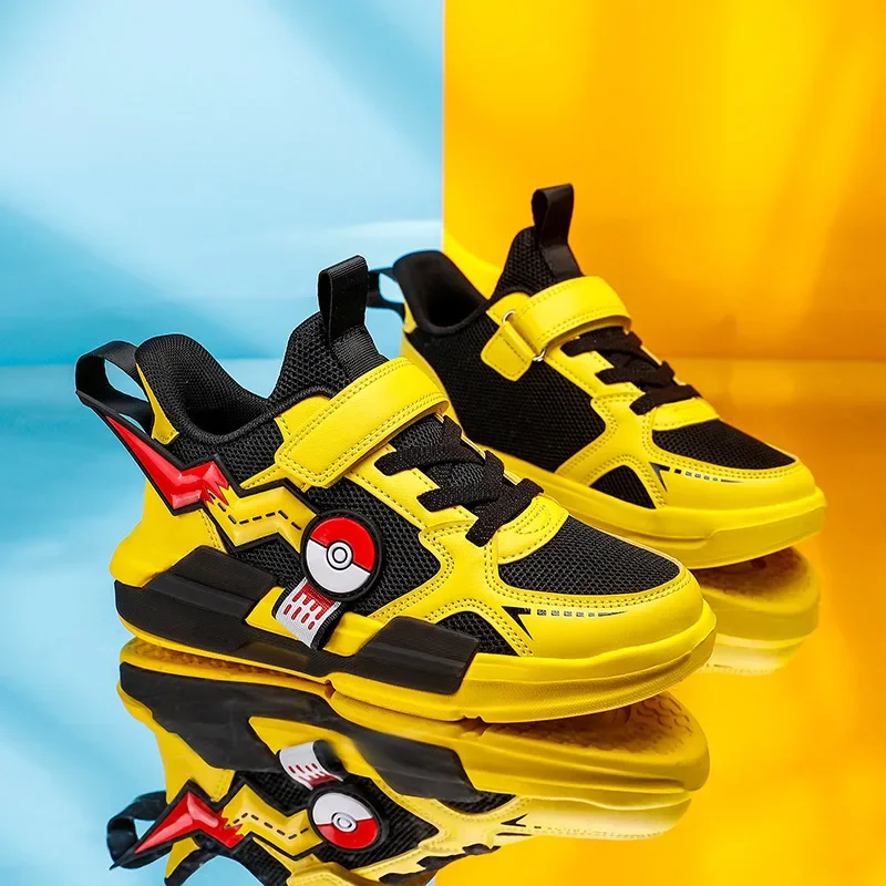 

New Boys' Shoes Pokémon Medium and Large Children's Sports Shoes Boys Pikachu Trendy Breathable Mesh Children's Casual Shoes