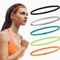 4 pack candy color womens mens yoga hairband sports headband sports non slip elastic rubber sweatband for running