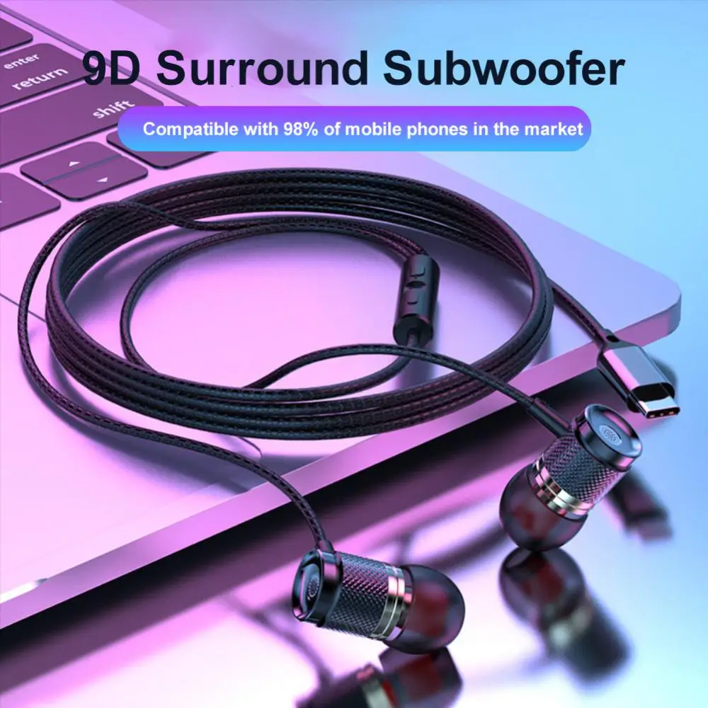 

Music Sport Headset Volume Adjustable Extra Bass Wired Earphone Hifi Headphones With Mic Noise Canceling Earbuds In-line Control