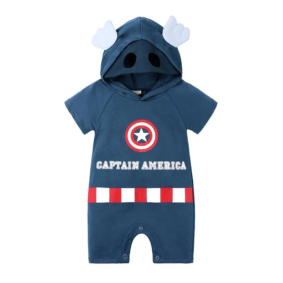0-2 Years Baby Romper Costume Anime Cartoon Kids Jumpsuit Toddler Summer Short-Sleeved Romper Newborn Baby Boys Clothes