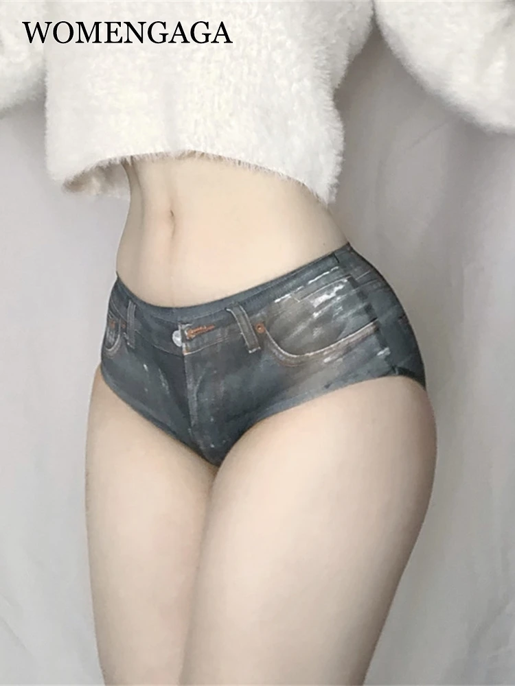 

Шорты женские из денима с 3D принтом, 2022 C0R2