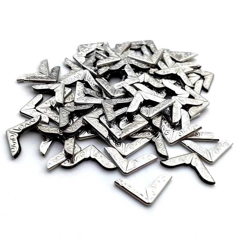 

Золотые металлические углы для книг, 100 шт./лот, для фотоальбомов, меню, папок, «сделай сам», скрапбукинг, декоративные уголки, протекторы 24x24x8...