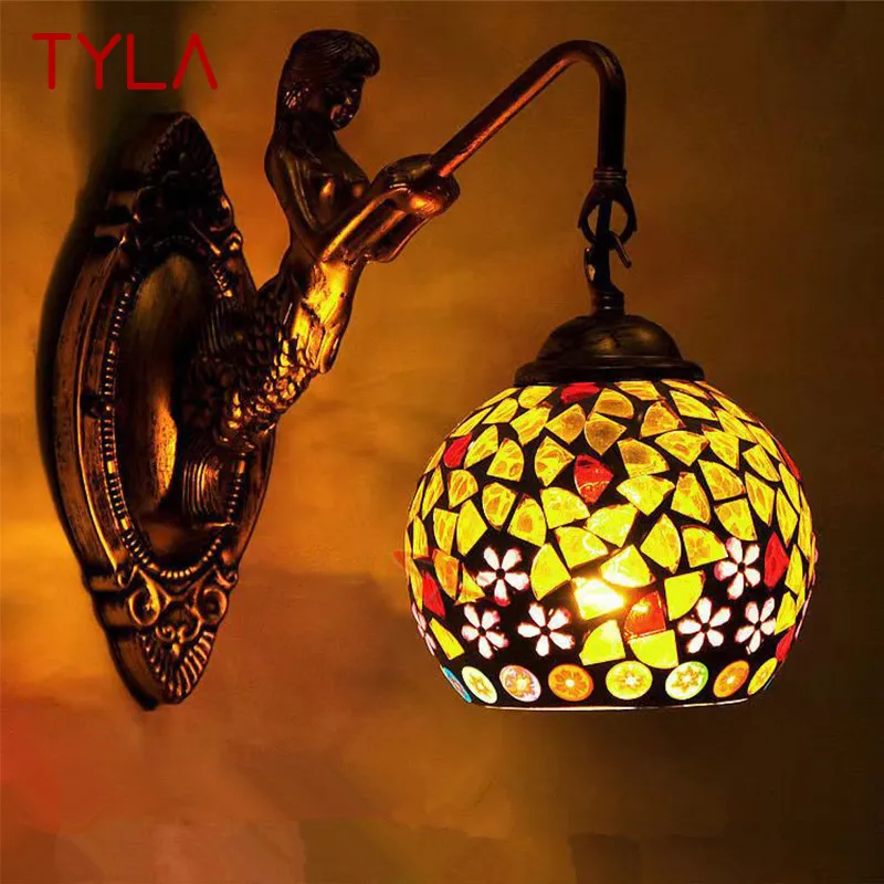

TYLA Contemporary Mermaid Wall Lamp Personalized And Creative Living Room Bedroom Hallway Bar Decoration Light