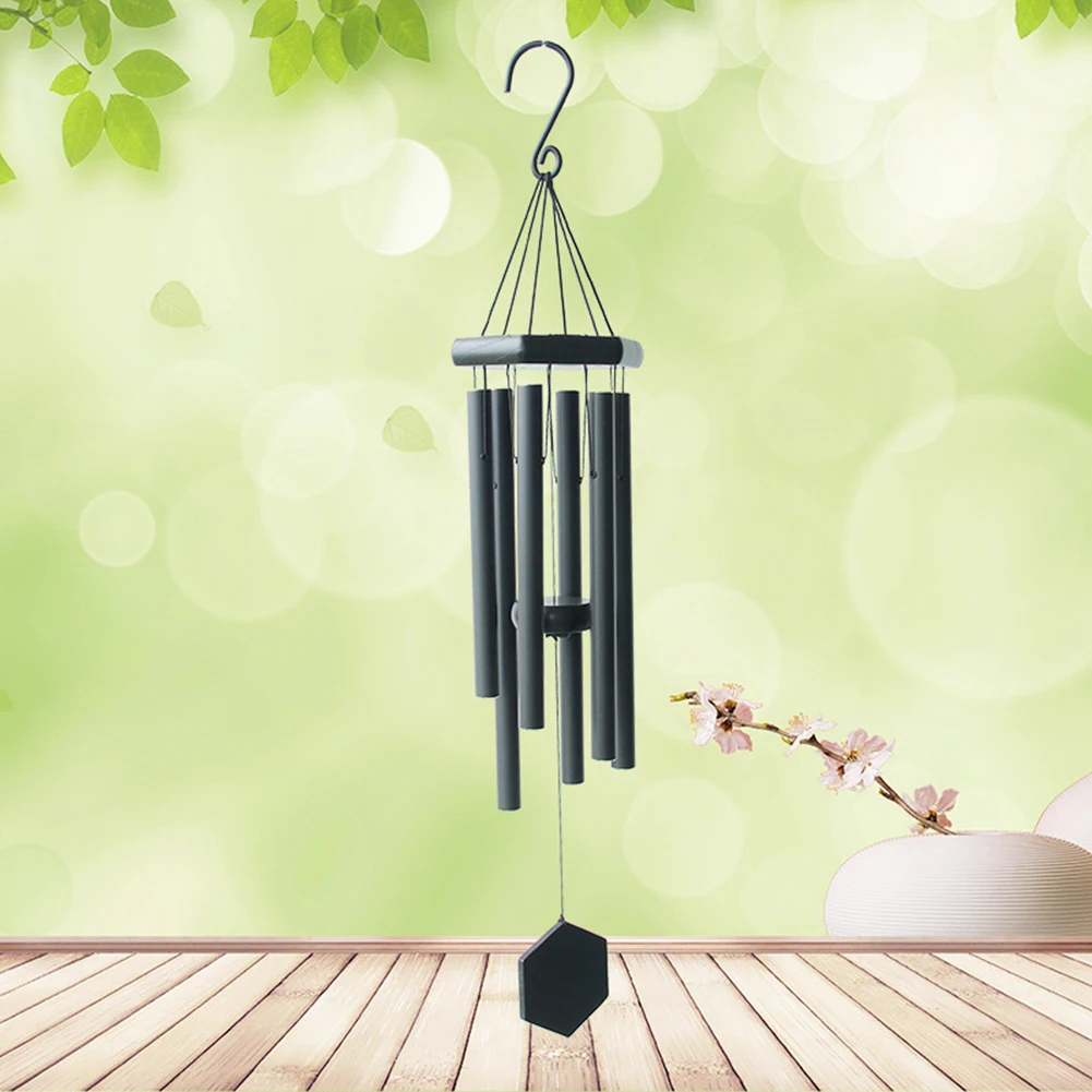 

Металлическая черная подвесная ветряная подвеска с орнаментом, легкий подвесной прочный для наружного сада, двора