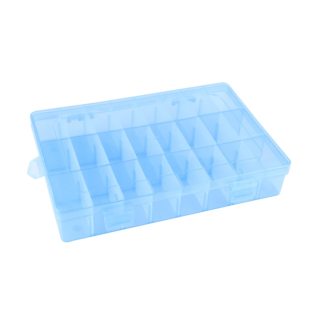 

24 Grids Compartment Plastic Storage Box Jewelry Earring Bead Screw Holder Case Display Organizer Container PP Storage Box