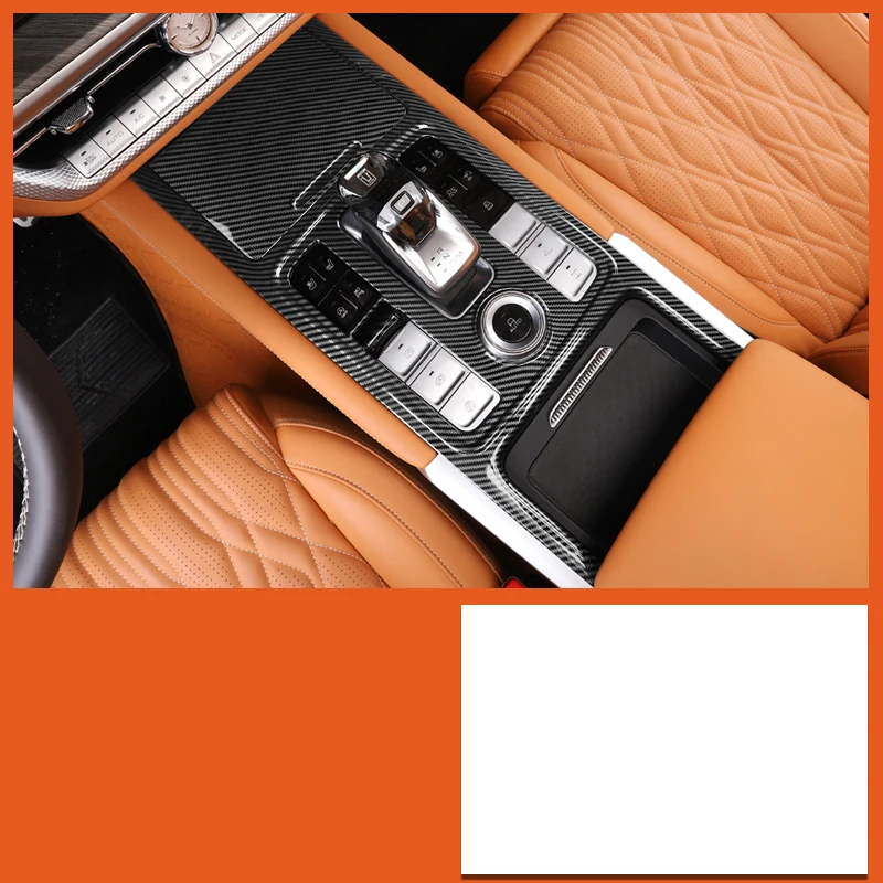 

Для резервуара GWM 500 Great Wall 2022-2024, автомобильные узоры из углеродного волокна, внутренние молдинги из АБС, крышка панели передач, отделка, автомобильные аксессуары