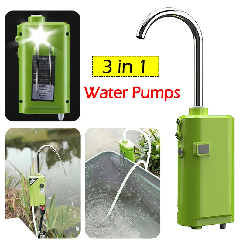 

USB Charging Outdoor Fishing Oxygen Pump Aquarium Intelligent Sensor Automatic Water Pumping Machine with Light Multifunctional