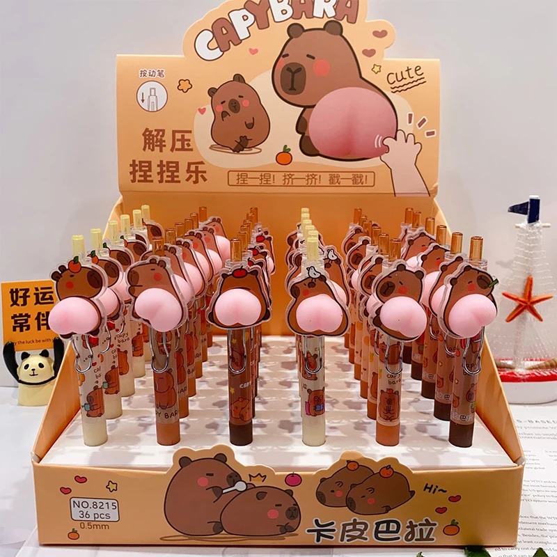 Kawaii капибара мультяшные гелевые ручки 0 5 мм милые забавные шариковые