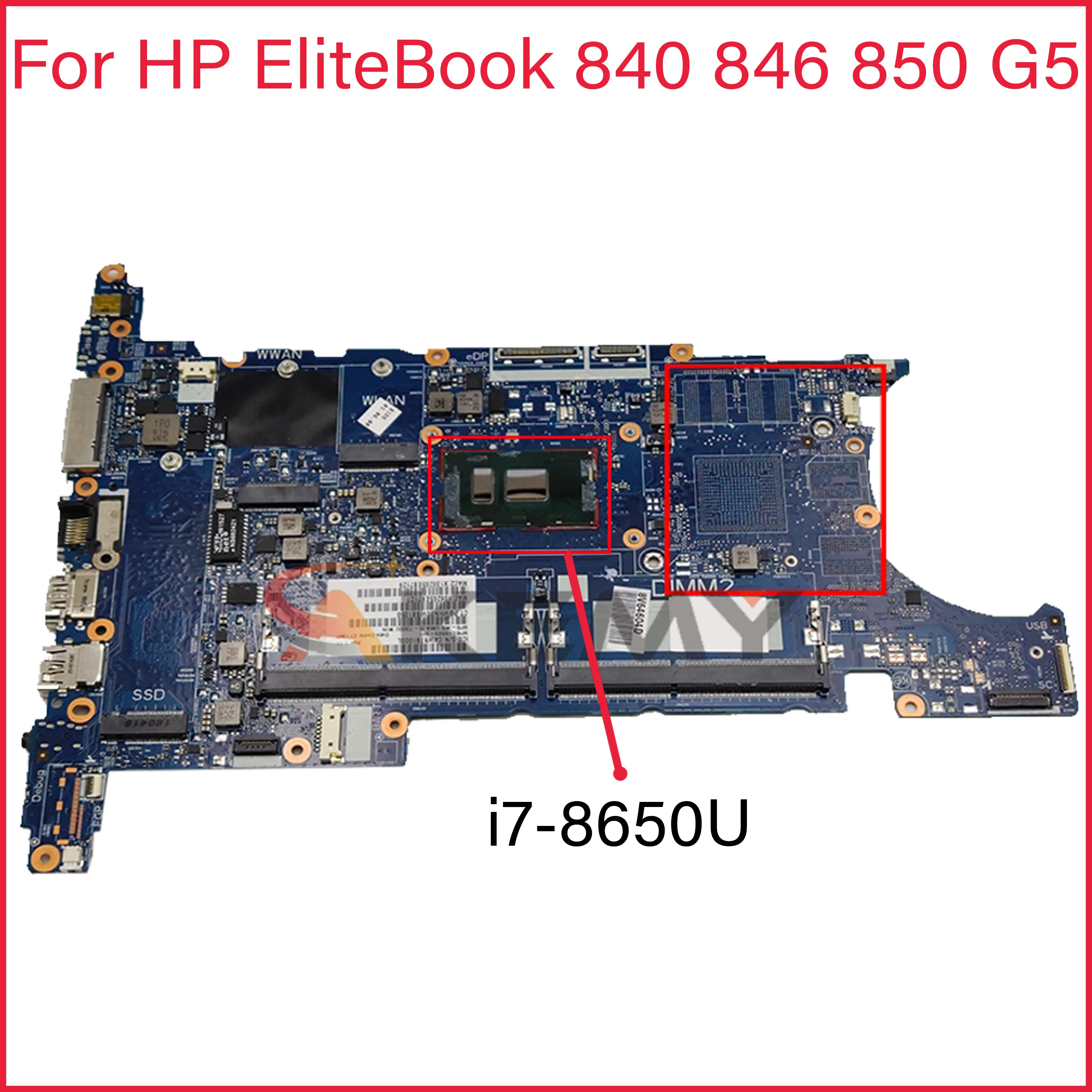 Материнская плата для ноутбука HP EliteBook 840 G5 850 i7-8650U 6050A2945601-MB-A01 DDR4 100% протестирована