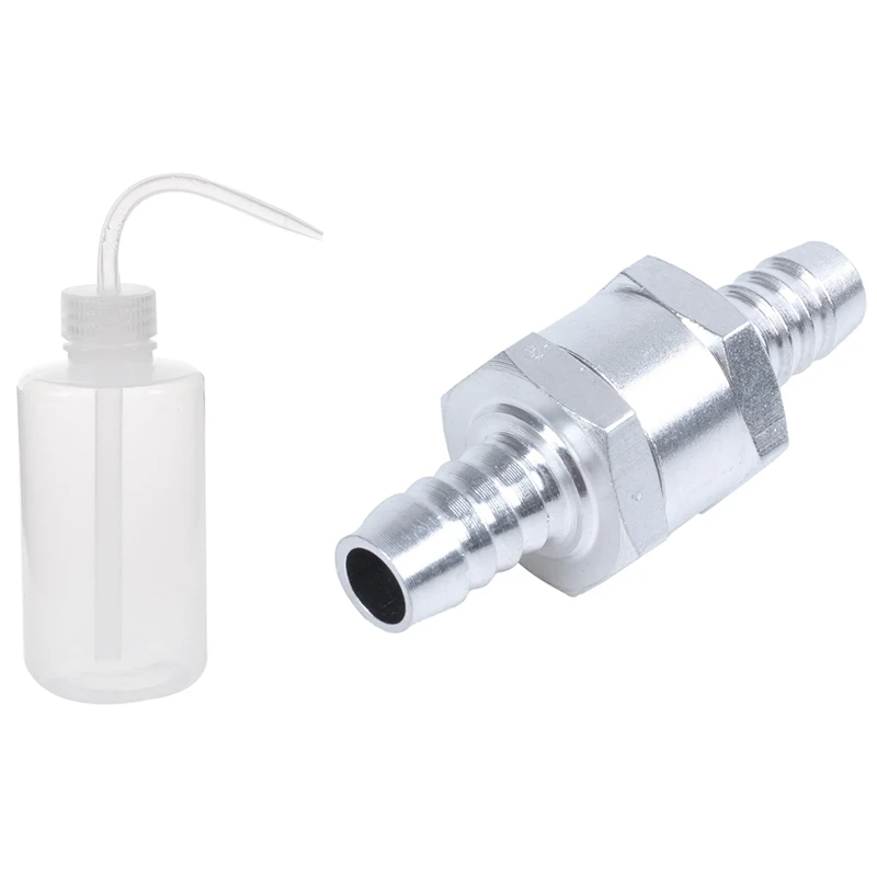 

JFBL Hot 1 Pcs 500Ml Tip Oil Liquid Holder Squeeze Bottle & 1 Pcs Check Valve Fuel Crude Oil Engine Valve Aluminum (10Mm)