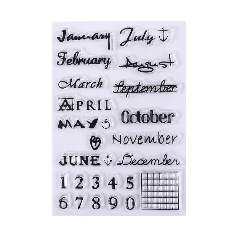 

1pc Clear Stamps Transparent Silicone Rubber Stamp Letters Figure Mold for DIY Photo Album Scrapbooking Decors Materails