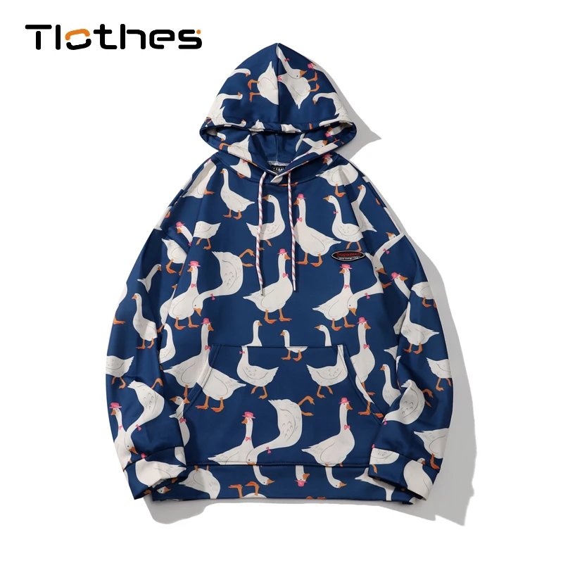 

Fashion Hoodie Men Women Streetwear Animals Goose Print Hooded Hoodies Mens Oversized Pattern Hoodie Men Sweatshirt Casual