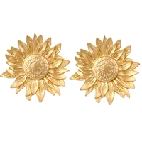 vintage gold silver color sunflower earrings for woman party jewelry accessories