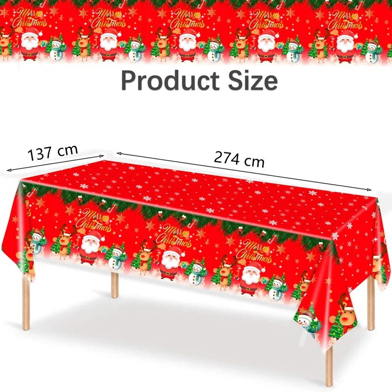 Christmas snowman birthday holiday disposable tablecloth 137*274 tablecloth arrangement props party decoration