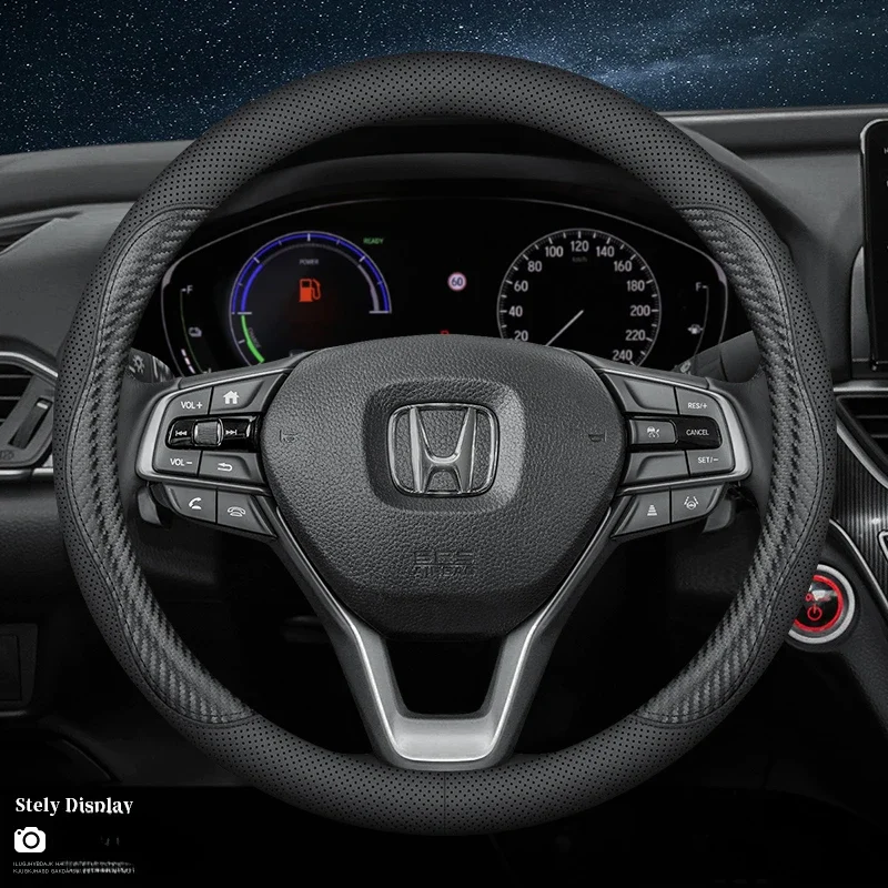 Кожаный чехол на руль автомобиля для Honda CRV Ridgeline HRV Prologue URV Accord ZRV Odyssey WRV BRV Pilot Fit