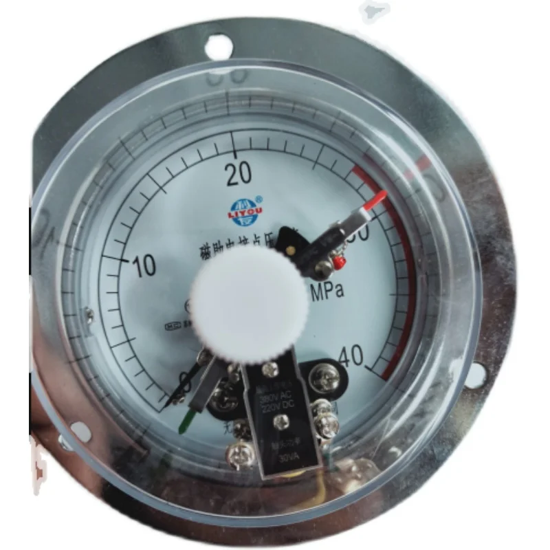 Wuxi Liyou Instrument 0-40/60mpa Hydraulic Axial Magnetic-Assisted Electric Contact Pressure Gauge YXC100-III