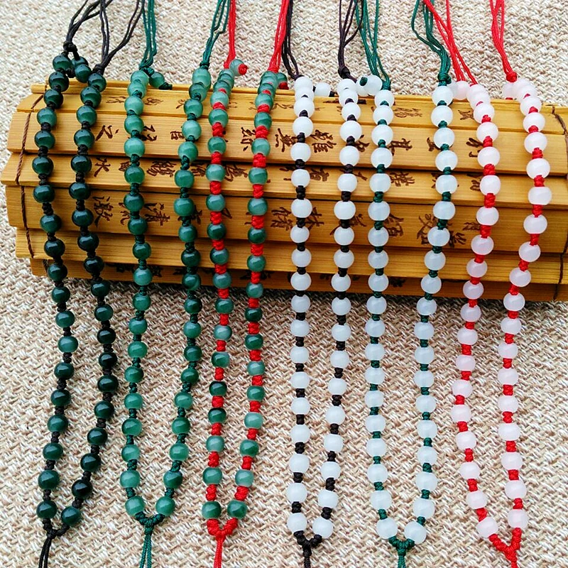 

2pcs Hand Knited Necklace silk thread knot cord beads For Pendant-6mm bead