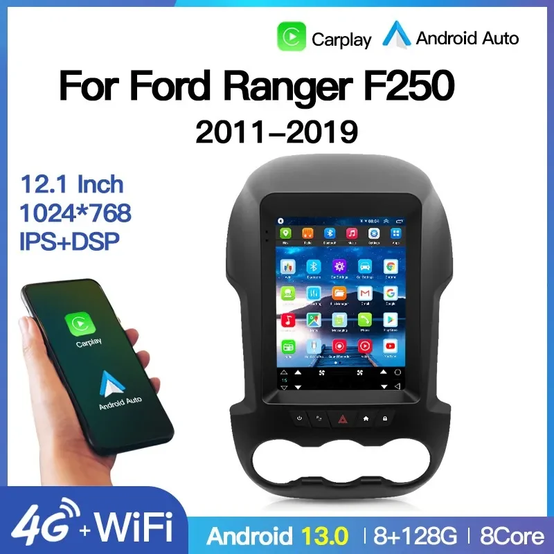 

12.1 Inch Android Tesla Screen for Ford Ranger F250 2011-2019 Car Radio Multimedia Video Player GPS Navigation Head Unit Carplay