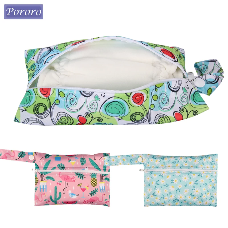 

Mini Wet Bags Baby Changing Bag Mommy Menstrual Pads Zippered Single Pocket Nappy Wetbag Waterproof PUL Maternity Diaper Bag