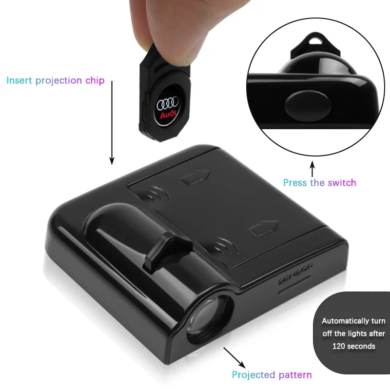 Универсальные автомобильные светодиодные фонари с логотипом беспроводной