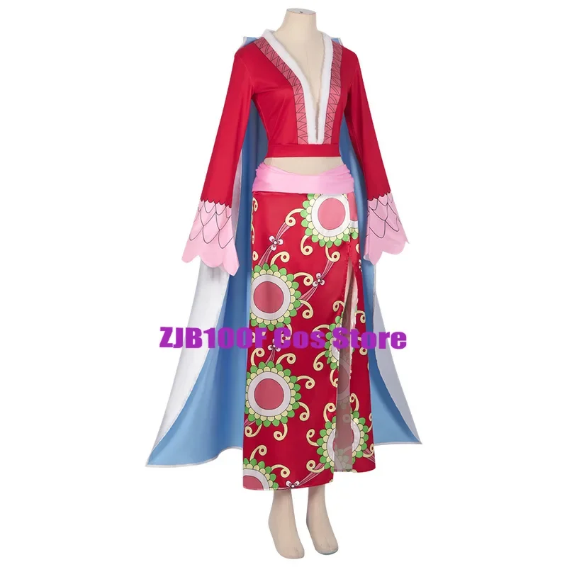 Боа Хэнкок Косплей Аниме Костюм Платье Плащ Парик Набор Хэллоуин Вечеринка Наряд