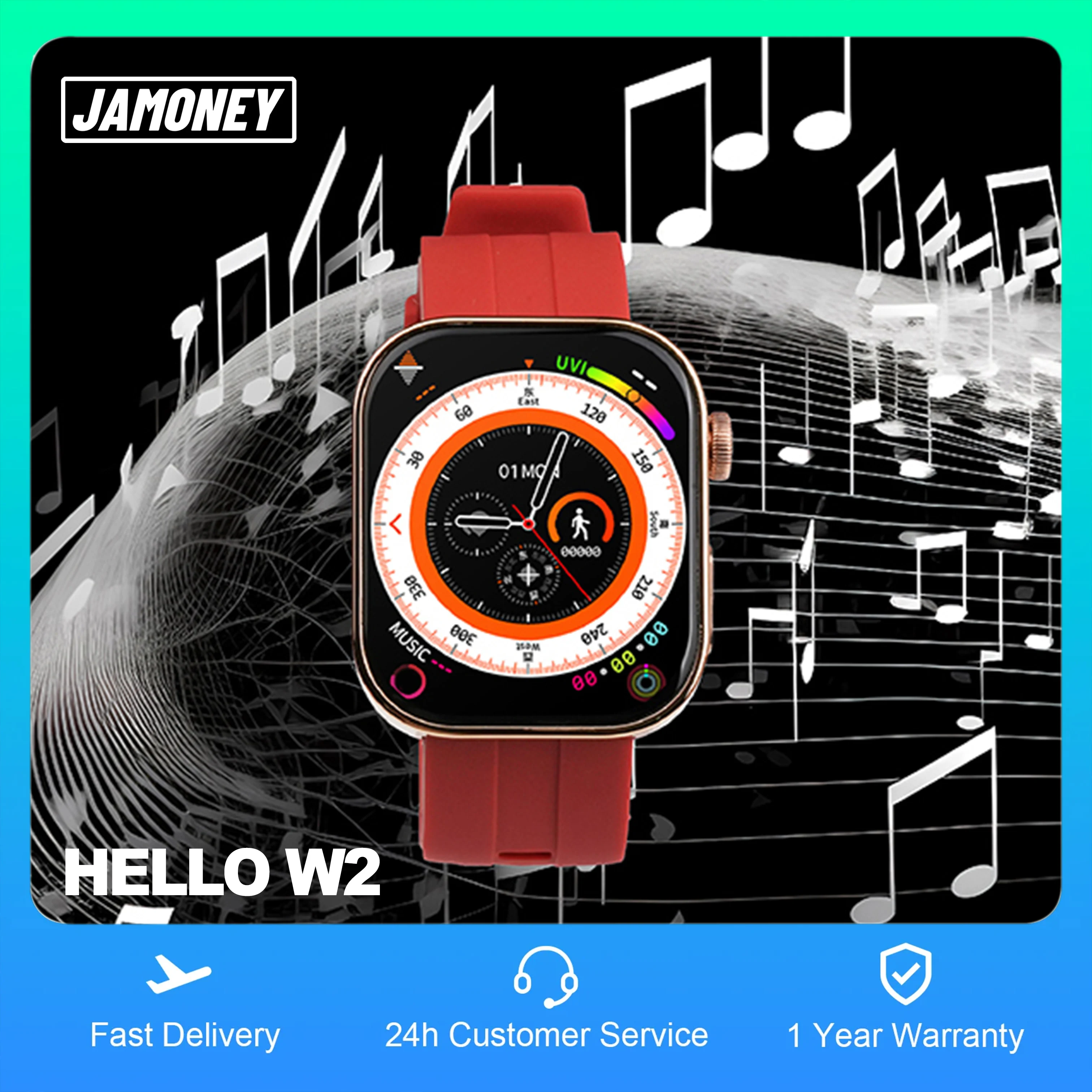 Смарт-часы Hello W2 1 95 дюйма OLED 4 Гб воспроизведение музыки