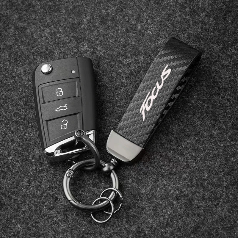 Keychain Carbon Fiber Car Zinc Alloy Keyrings Luxury for Ford Focus 2 focus 3 fiesta mondeo 4 kuga s-max ranger Tuga 2016