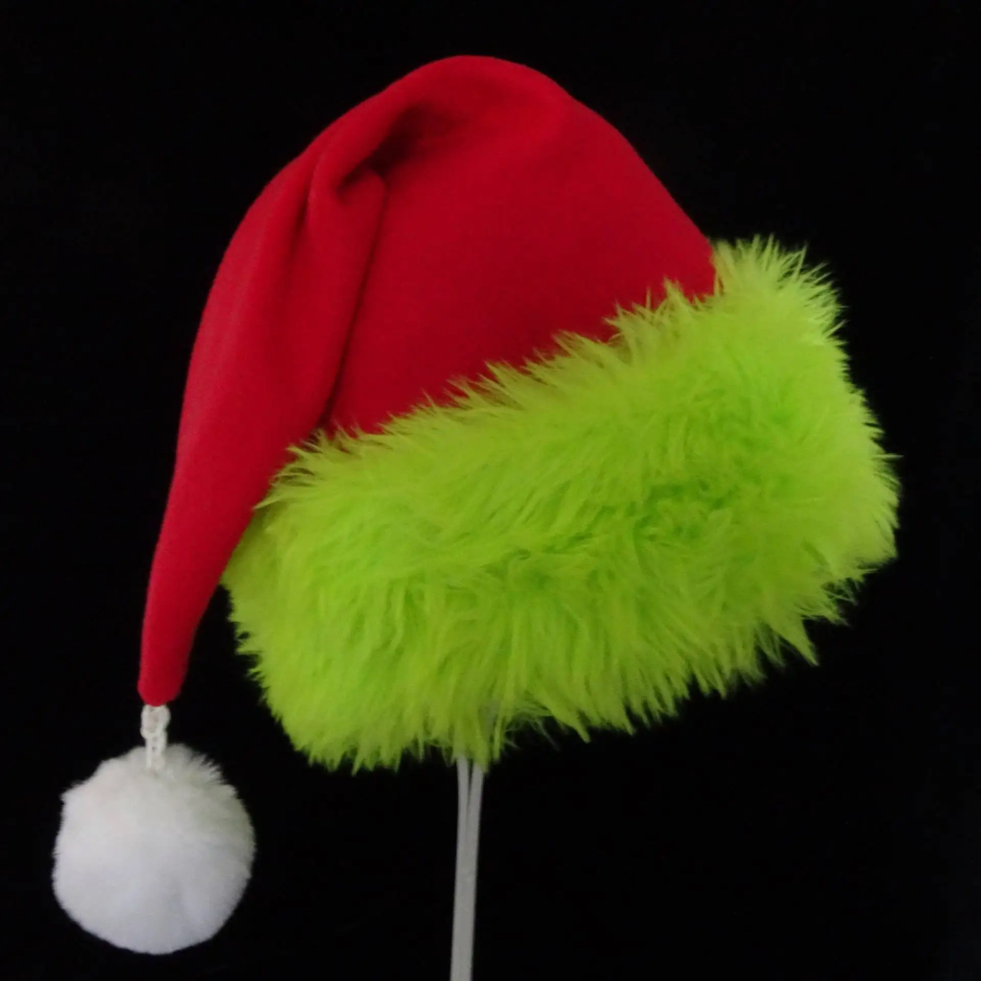 Зеленая и красная рождественская шляпа Grinch праздничная вечеринка атмосфера