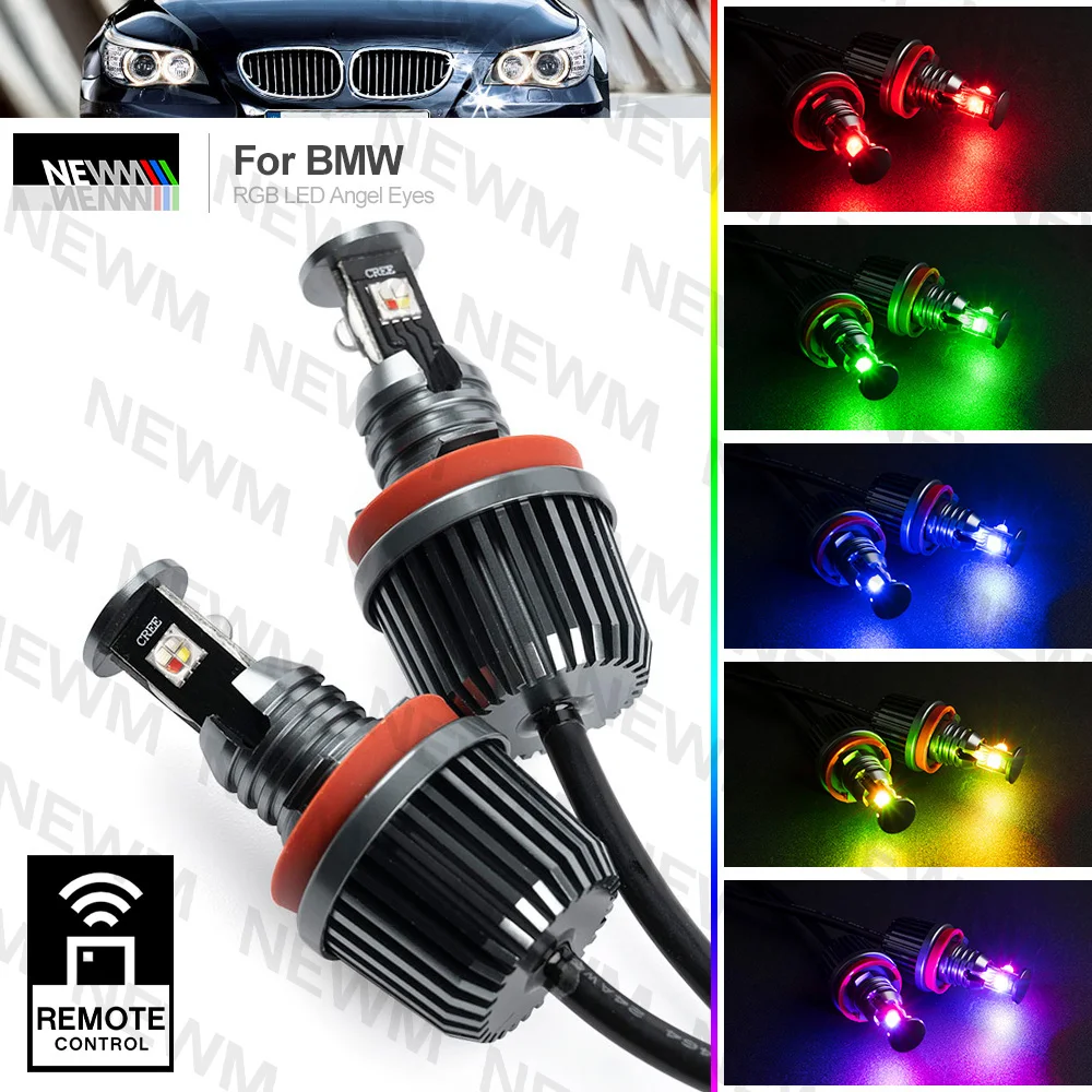 

RGBW IR Remote H8 Led Marker Angel Eyes for BMW 5Series E60 E61 6Series E63 E64 7Series F01 Canbus Halo Ring Bimmer Parking Lamp