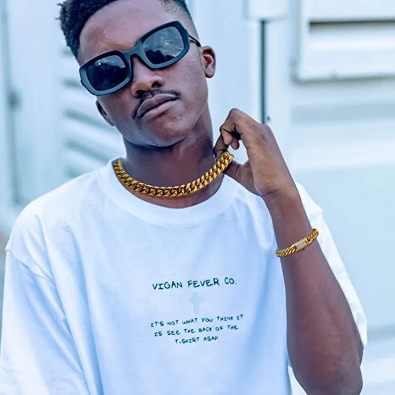 Цепочка Из Нержавеющей Стали с кубинским плетением 10 мм 7-40 дюймов