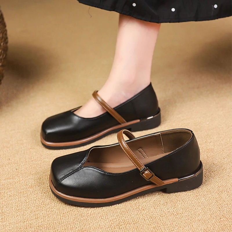 Женские туфли осенняя женская обувь модные туфли-оксфорды с квадратным носком