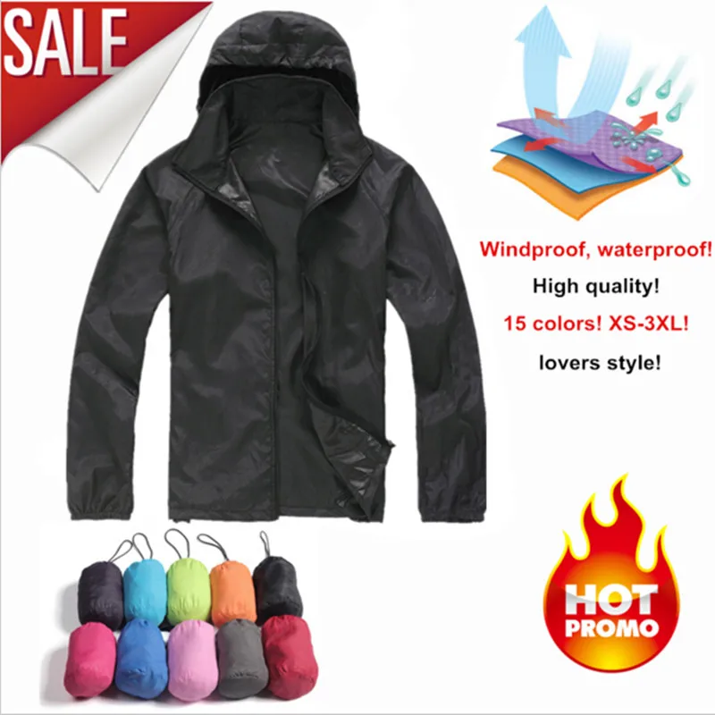 Camping Rain Jacket Men Women Waterproof Ultra-thin sunscreen UV400 Sun Protection Clothing Quick Dry Skin Windbreaker Coat