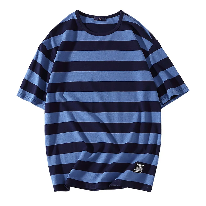 

Spring Tshirt Summer Stripe Short Sleeve Mens Shirt 2022 Kawaii Clothing Oversized Retro Striped Best Seller Customized