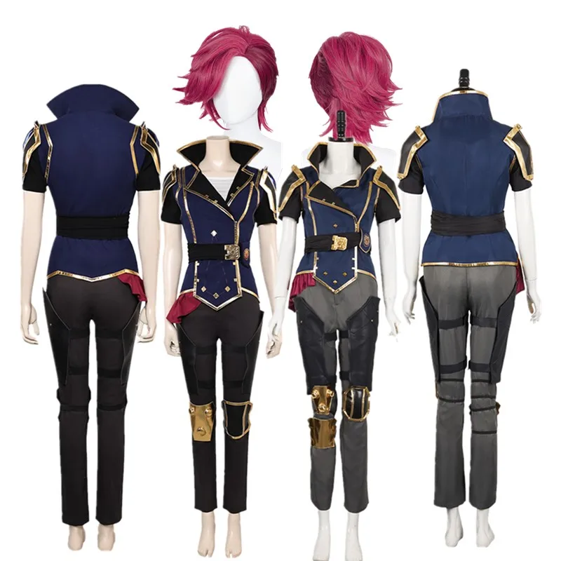 LOL Маскировка Vi Косплей Костюм Для Взрослых Женщин Пилтовер Униформа Рубашка